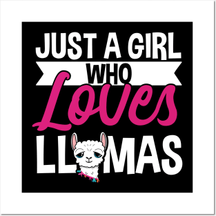 Llama Lover, Just A Girl Who Loves Llamas Gift Posters and Art